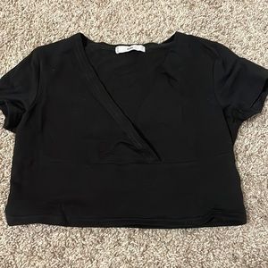 adika crossover black crop top